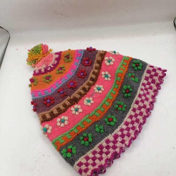 Unisex Chullo Knitted Wool Dyed Natural Plants Warm Winter - Picture 7 of 9